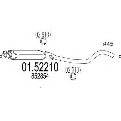 ROSI 10653 Середній глушник вихлопних газів