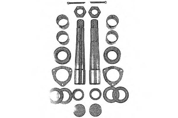 DAF 100873 Ремкомплект, шворень поворотного кулака