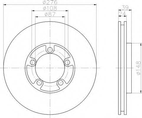 HELLA 50355 гальмівний диск