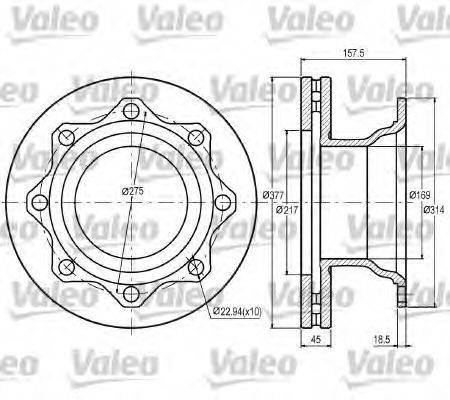 VALEO 187064 гальмівний диск