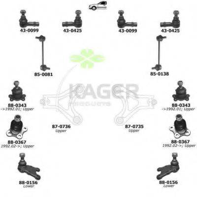 KAGER 801182 Підвіска колеса